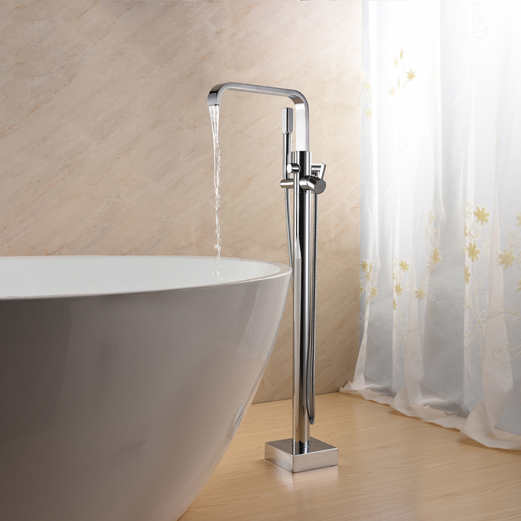 Bathroom Floor Installed Tap Freestanding Bathtub Faucet