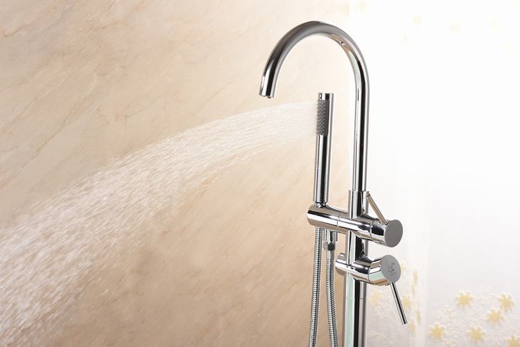 Hot Sell Floormount Bath Taps Filler Brass Freestanding Bathtub Tapware for Baths in Amazon