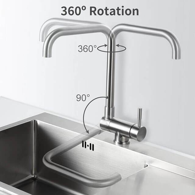 Long Neck Kitchen Faucets Black Stainless Steel Kitchens Sink Faucet Taps