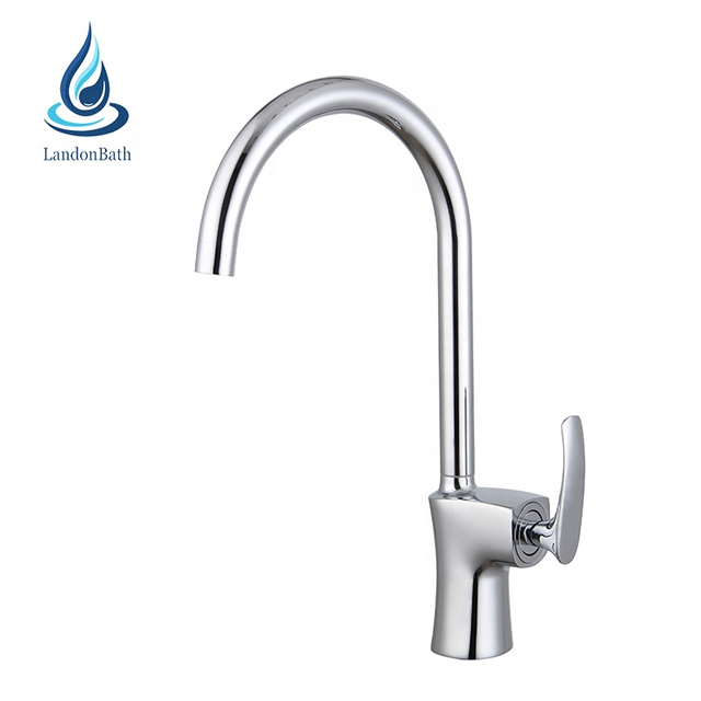 Moden Chrome Polished Single Handle Kitchen Taps Faucet Brass Kitchen Sink Tap Faucet Torneira Pia Cozinha Misturado