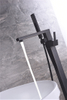 Freestanding Tub Filler Bathtub Faucet Black Floor Mount Brass Bathroom Faucets With Hand Shower