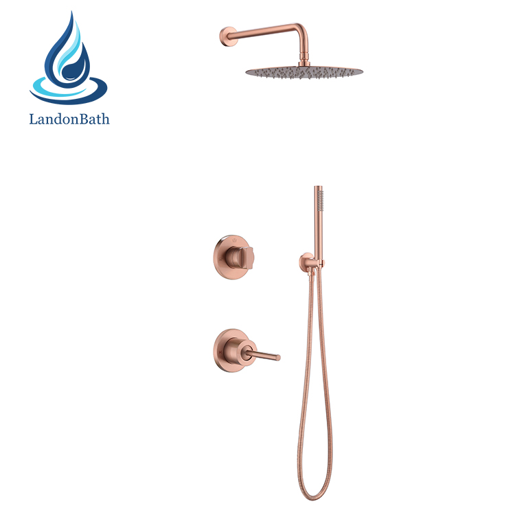 Faucet Bath Shower Set Antique Wash Room Golden Rose Gold System Cooper European Style Brushes Rain And Faucets Brass Mixer