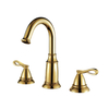 Antique Bronze Brass Bathroom Two Handle 3 Hole Bath Faucet Gold