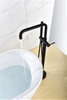 Single Handle Matte Black Thermostatic Floor-Mount Bathtub Faucet
