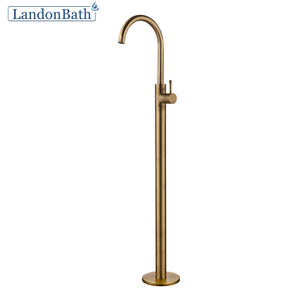 Freestanding Bathtub Faucet French Gold Thermostatic Bathtub Mixer