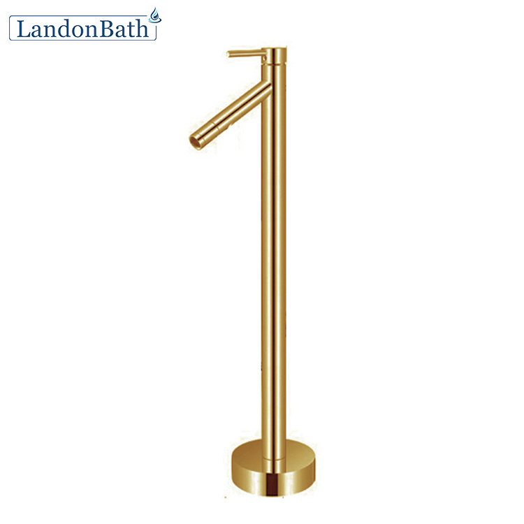 2022 Hot Selling French Gold Single Handle Floor-Mount Bathtub Faucet