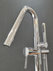 High Flow Rate Brass Round Freestanding Tub Faucet Filler DF-02043-2V