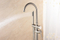 Bathroom Brass Brush Nickel Floor Mounted Tub Filler Freestanding Bath Tub Shower Faucet