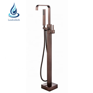 Oil Rubbed Bronze ORB Freestanding Stand Bathroom Faucets Bathtub Mixer Tap with Shower Handheld