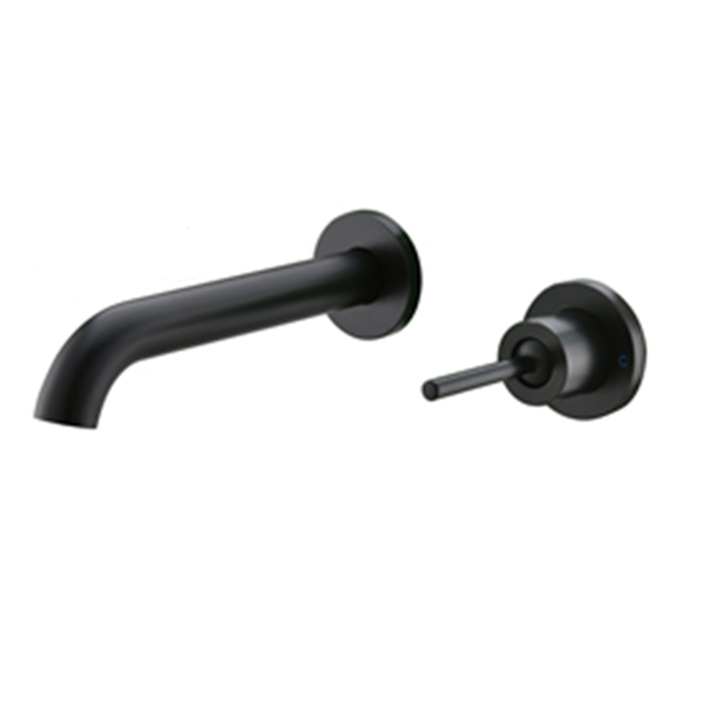 Bathroom Mixer Tap Faucet Black Wall Mounted Single Lever Basin Faucet