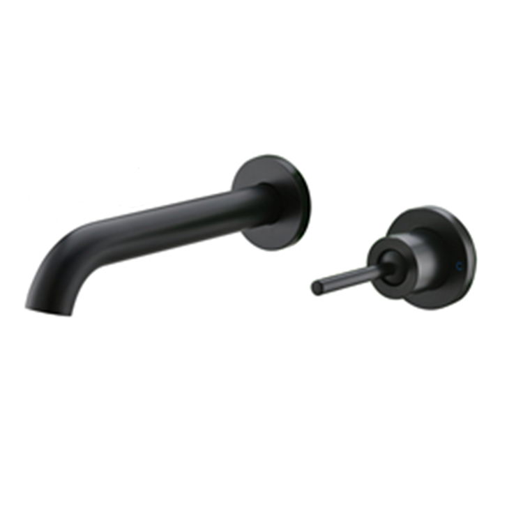 Bathroom Mixer Tap Faucet Black Wall Mounted Single Lever Basin Faucet