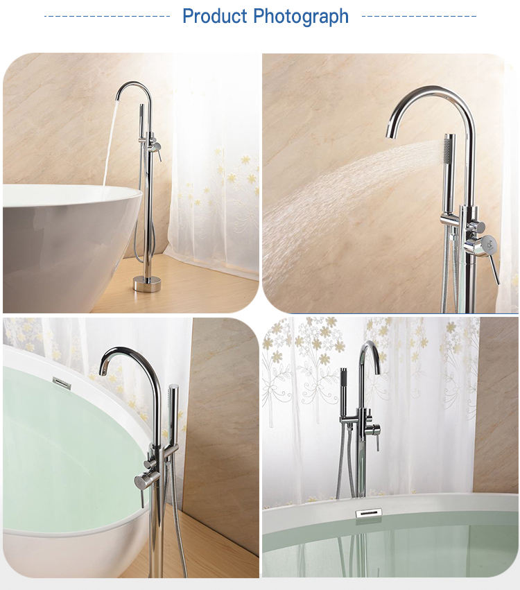 cUPC Watermark Brass Freestanding Bathtub Faucet With Diverter
