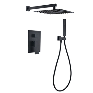 Modern Style Matt Black Shower Set Hotel Bathroom Including Bath Faucet Showers Matte Watermark Rainfall