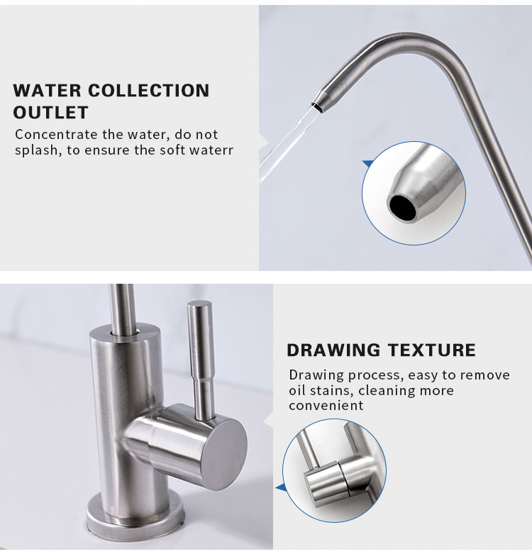 Water Purifier Kitchen Faucet For Filter Faucets Deck Mounted Mixer Brushed Tab Tap Taps Drinking Bubbler Head Sustem Ro