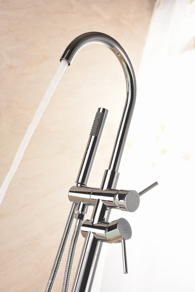 Hot Sell Floormount Bath Taps Filler Brass Freestanding Bathtub Tapware for Baths in Amazon