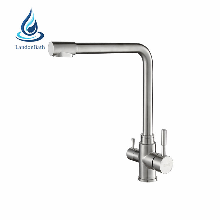 3 Way Kitchen Sink Mixer Tap Faucet Filter Taps Dual Handle Ro Stainless Steel Single Lever Flexible Hose Faucets