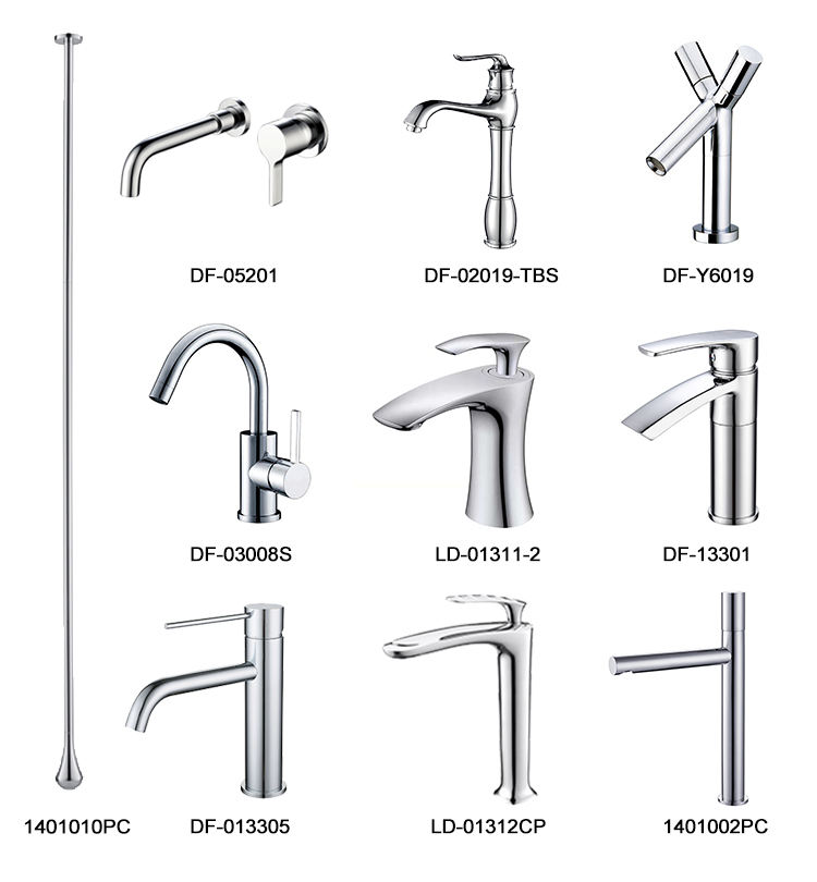 Polished chrome basin mixer collection