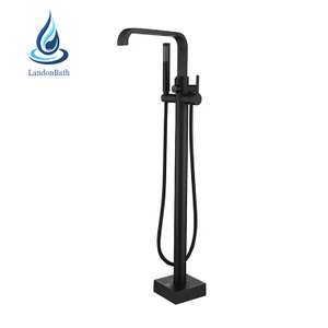 Freestanding Bathtub Faucet Black Floor Stand Bathtub Shower Faucets With Handheld Sprayer