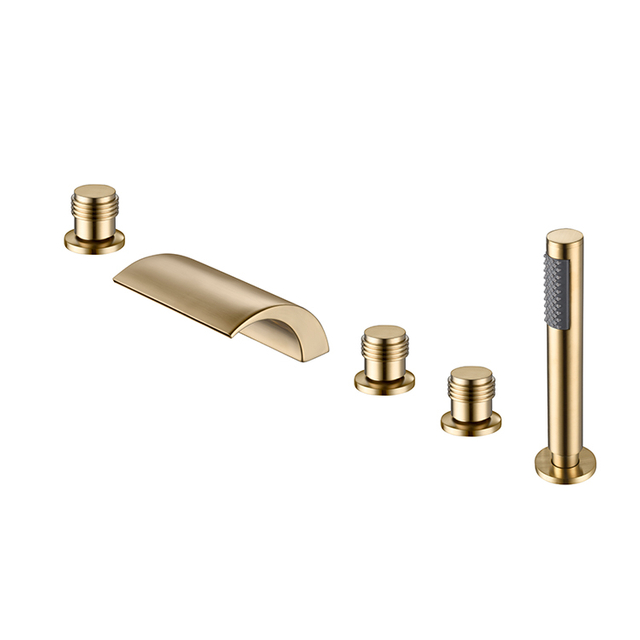 Roman Deck Mount Tub Faucet With Diverter Bronze Style Gold Finish Bathtub Shower Whirlpool Mixer Mounted Mountechrome Waterfall