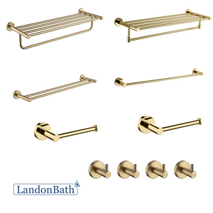 Brushed Gold Bathroom Accessories Set Paper Holder Towel Rail 70Series