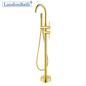 French Gold Unique Design Freestanding Bathroom Faucet