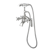 Traditional Brass Deck Mounted Bath Shower Mixer Three Handle Tub Faucet Polished Nickel