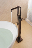 Oil Rubbed Bronze ORB Freestanding Stand Bathroom Faucets Bathtub Mixer Tap with Shower Handheld