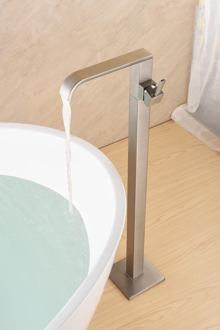 Stand Alone Bathroom Basin Mixer Sink Tap Floor Mount Free Standing Water Faucet Pedestal Washing Taps