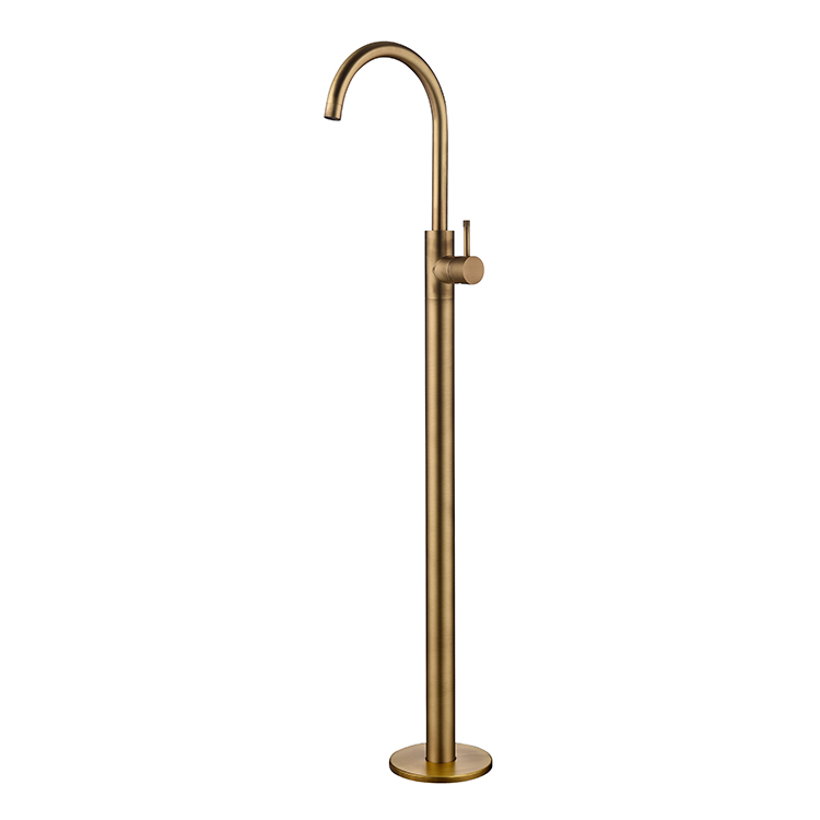 Tub Filler Freestanding Bathtub Faucet Floor Mounted Antique Brass Bathroom Tub Faucets Without Hand Shower Set