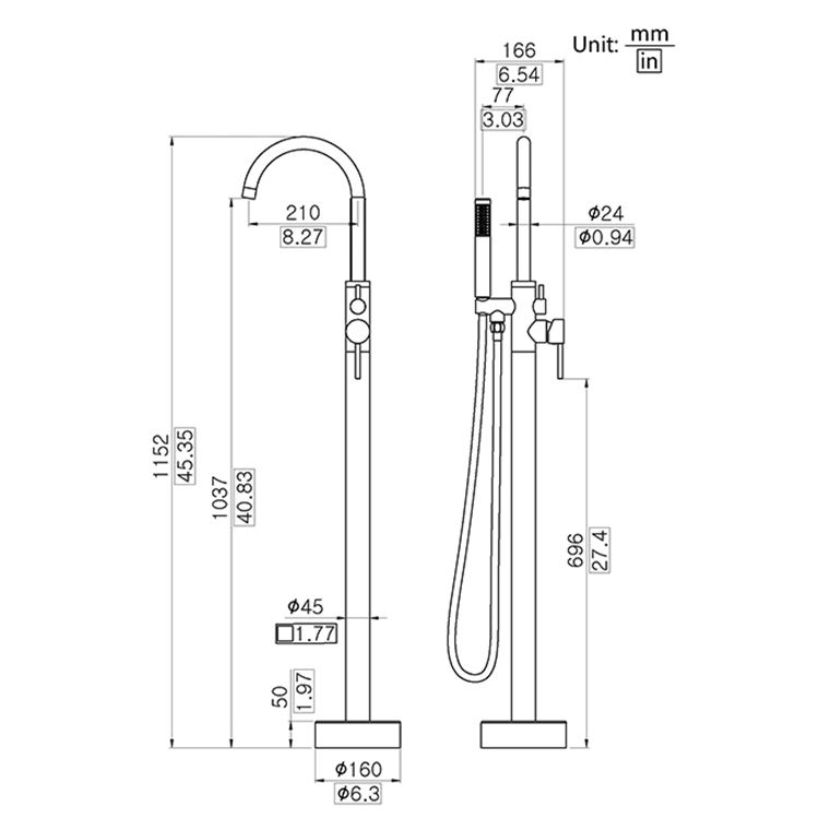 stand alone shower faucet