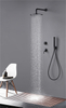 Stylish Bathroom Black Matte Wall Mounted Concealed Bath Shower Set Round Head 