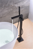 CE CUPC Watermark Modern black freestanding Tub Faucet With Hand Shower Floor Mount Faucet for Canada