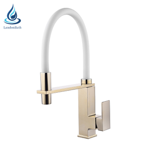 Luxury Gold Pull Down Modern Kitchen Faucet