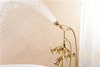 Telephone Style Floor Mounted Tub Filler with Cross Handles Include Personal Hand Shower Brass Faucet