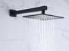 Ceiling Mount Shower System Bathroom Luxury Rain Mixer Shower Set Rainfall Shower Head with Handheld Contemporary Square Black