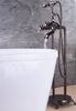 Matte Black Traditional Style Deck-Mount Roman Bathtub Faucet