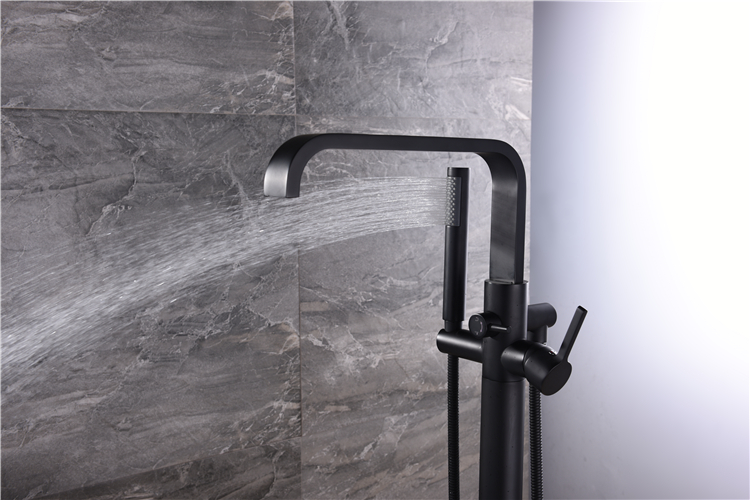 USA Floor Mounted Bathroom Tub Filler Shower Faucet Brass Freestanding Bathtub Faucet