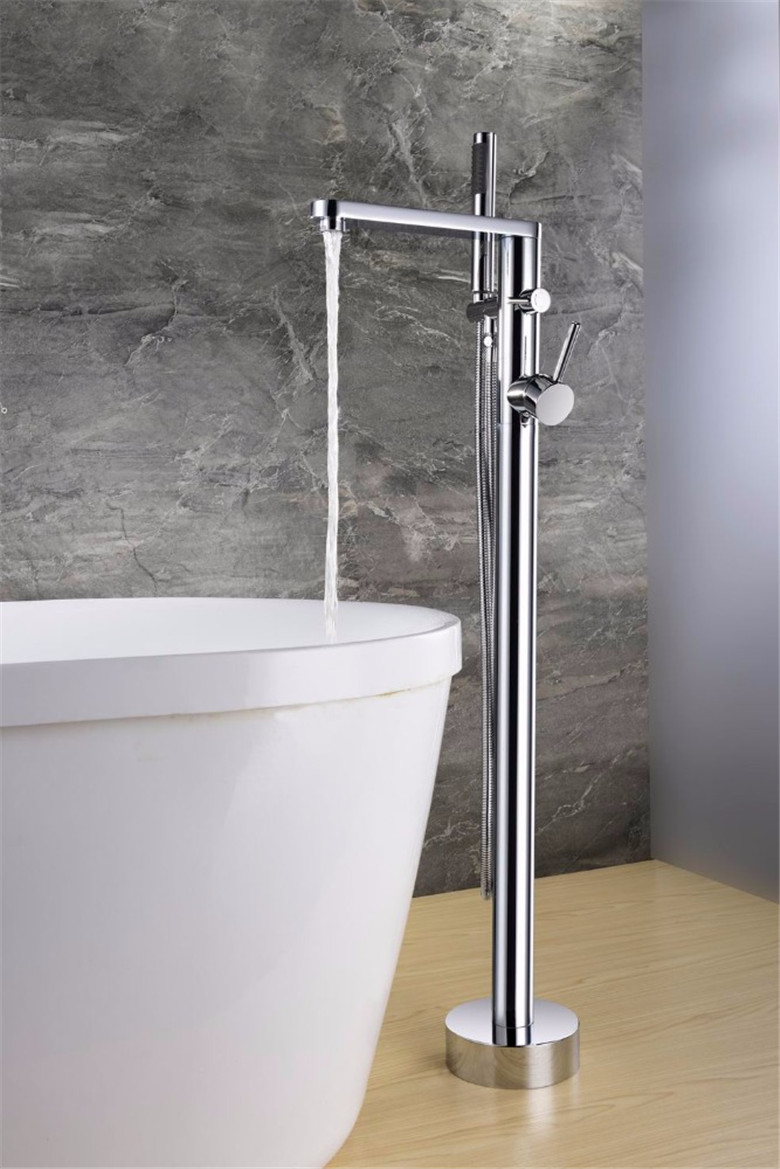 Floormounted Tub Bathroom Bathtub Faucet Stainless Steel Shower Water Mixer