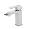 Factory Supplier Bathroom Sink Tap Deck Mounted Chrome Single Handle Single Cold Water Wash Hand Zinc Body Square Basin Faucet