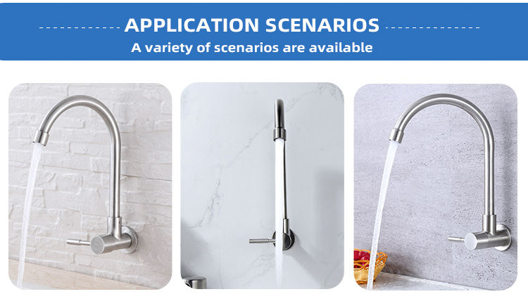 Wholesale High Quality Standard Hot Cold Kitchen Sinks Stainless Steel Faucet For Sale Wall Faucet Kitchen Mixer Tap