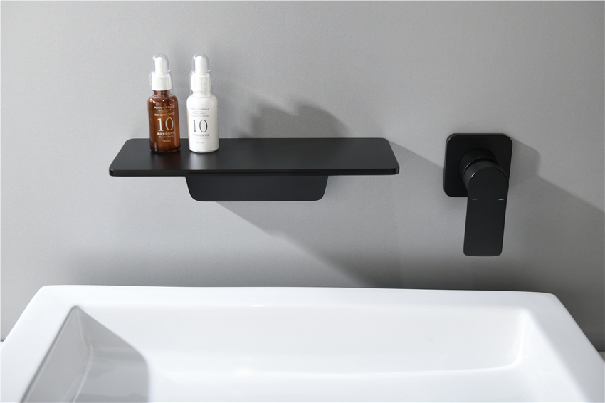 Bathroom Basin Mixer Waterfall Faucet Deck Mount Taps Mixers Washbasin Spout Tall Faucets Black Wall Mount Tap