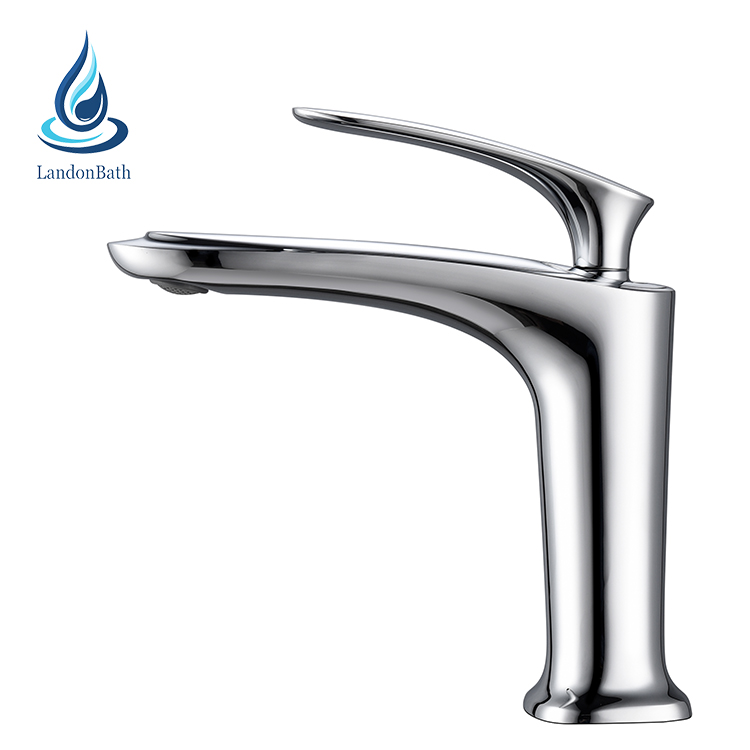 European Ce Lavatory Washroom Zinc Handle Chrome Brass Bathroom Basin Water Sink Faucet Water Mixer Faucet Tap