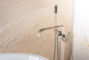 Brushed Nickel Bathroom Bathtub Mixer Tap Floor Standing Faucet