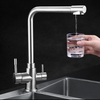Dual function double handle lavatory three way pure water mixer tap kitchen filter water faucet griferia de cosina