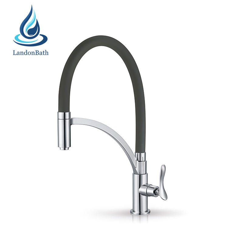 Brass Flexible Pull Down Sink Mixer Kitchen Faucet Sink Faucet with Silicon Tube Body
