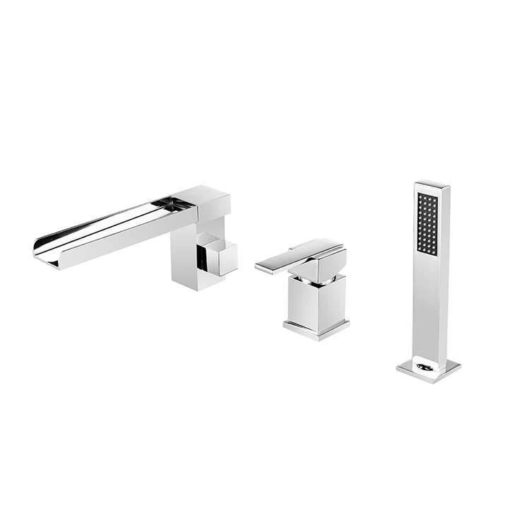 Bathroom Faucet Three Hole Deck Mountedbath Tub Mixer Walk In Shower Designs Bath Tap Waterfall With Bathtub Spout Combo