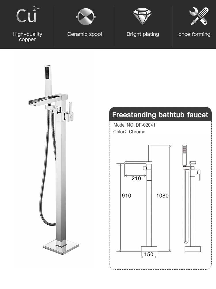 Bathroom Freestanding Bathtub Faucet With Handheld Sprayer Showers For Shower Free Tub Filler Mixer Handshower