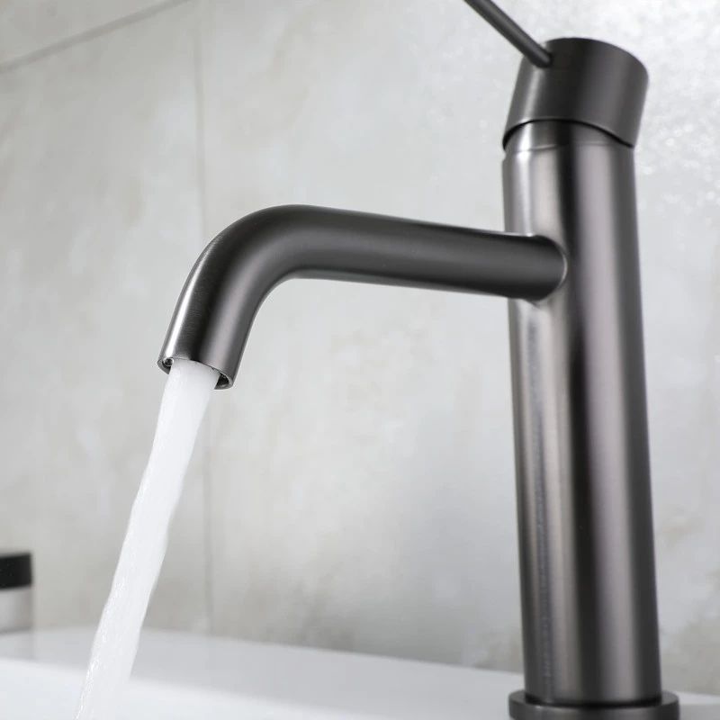 China Wholesale Factory Bathroom Wash Mixer Tap Mixed Hot Cold Water 5 Color Brass Modern Gun Grey Basin Faucet