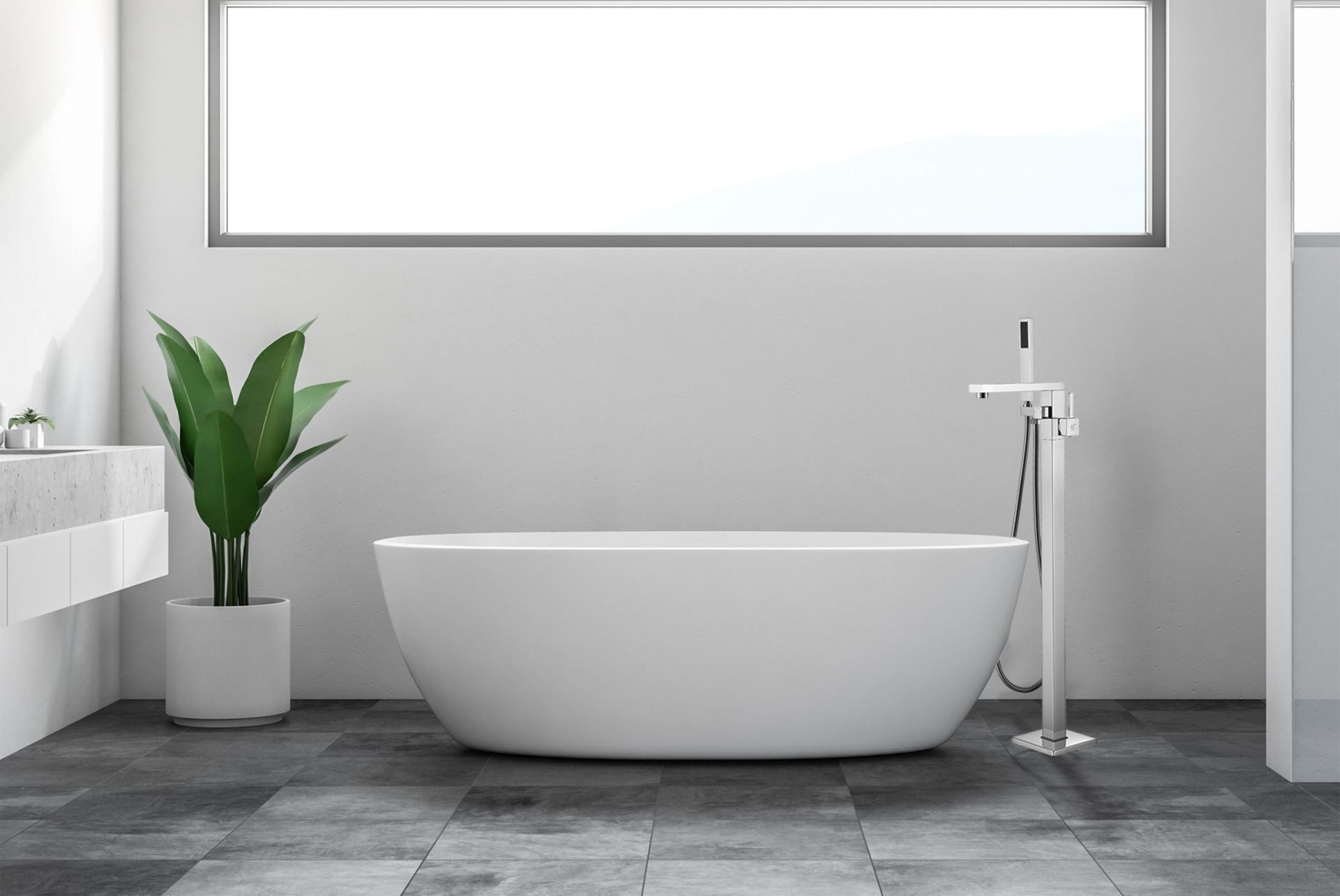 Good Quality Brass Chrome Distributor Sanitary Ware Waterfall Floor Mount Tub Filler Freestanding Bathtub Faucet