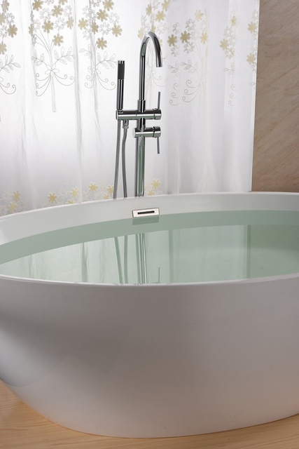 Long Spout Brass High Quality Freestanding Bathtub Faucet